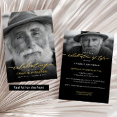 Real Foil Elegant Celebration of Life 2-Photo Folie Uitnodiging