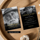Real Foil Elegant Celebration of Life 2-Photo Folie Uitnodiging