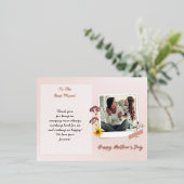 Real foil Moederdag Photo Brushed Script Folie Feestdagen Briefkaart (Staand Voorkant)