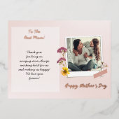 Real foil Moederdag Photo Brushed Script Folie Feestdagen Briefkaart (Voorkant)