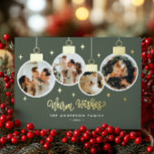 *REAL FOIL* Warm Wishes 4 Ornament Photos Folie Feestdagenkaart