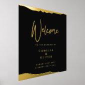 REAL FOLIE Black Gold Elegant Weddenschap Welkomst Afdrukken (Laagn)