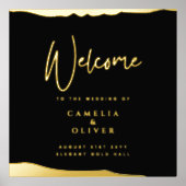 REAL FOLIE Black Gold Elegant Weddenschap Welkomst Afdrukken (Voorkant)