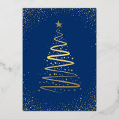 Real Folie Blue Gold kerstfoto Kaart (Achterkant)