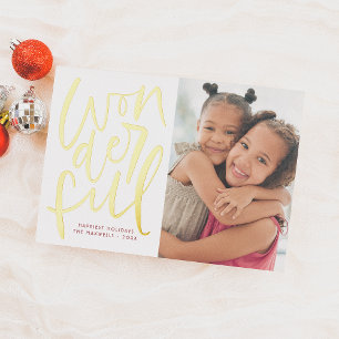 Real Folie Boho Wonderful Kerstfeestdag Foto Folie Feestdagenkaart