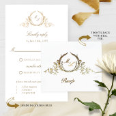 Real Folie Calligrafie Monogram met / zonder RSVP Folie Kaarten