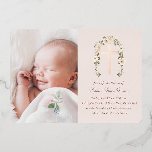 Real Folie Cross-Baptism Uitnodiging tot Folie (Voorkant)