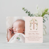 Real Folie Cross-Baptism Uitnodiging tot Folie (Staand Voorkant)