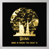 Real Folie DUBAI Street Map Custom Art Folie Print (Voorkant)