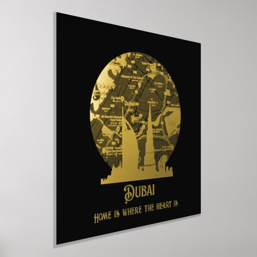 Real Folie DUBAI Street Map Custom Art Folie Print (Laagn)
