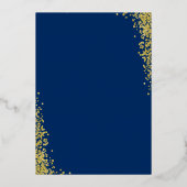 Real Folie Gold Glitter Navy Blue First Community Folie Uitnodiging (Achterkant)