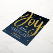 *REAL FOLIE* Gold Joy Christmas Foto Folie Feestdagenkaart (Gedraaid)
