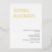 Real Folie Gold Modern Minimal Calligraphy Wedding Folie Uitnodiging (Voorkant)