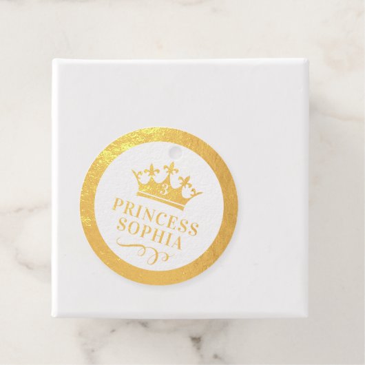 REAL FOLIE Gold of Silver Princess Crown Birthday Bedankjes Labels (Met doos)