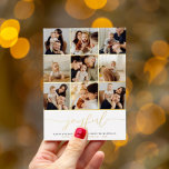 Real Folie Joyful kerstfoto Collage Holiday Folie Feestdagenkaart<br><div class="desc">Voeg wat shine aan uw kerstkaarten met echte goud, zilver, of roos gouden folie toe! Deze klassieke en tijdloze metallische stijl is zeker om een ander niveau aan uw kaarten toe te voegen. Stuur kerstwensen naar je familie en vrienden en toon een paar van je favoriete momenten uit dit jaar....</div>
