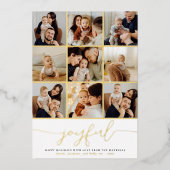 Real Folie Joyful kerstfoto Collage Holiday Folie Feestdagenkaart (Voorkant)