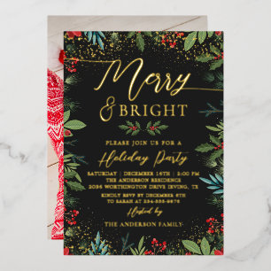 Real Folie Merry & Bright Fotokerstfeest Folie Uitnodiging