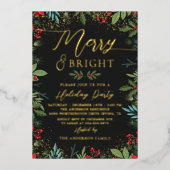 Real Folie Merry & Bright Fotokerstfeest Uitnodiging (Voorkant)