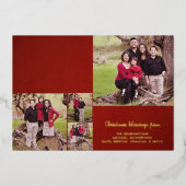 REAL Folie Red Christelijk kerstfoto Collage Feestdagenkaart (Voorkant)