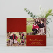 REAL Folie Red Christelijk kerstfoto Collage Folie Feestdagenkaart (Staand Voorkant)