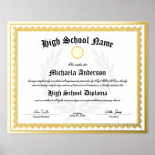 REAL FOLIE Replica High School Afstuderen Certific Folie Afdrukken (Voorkant)