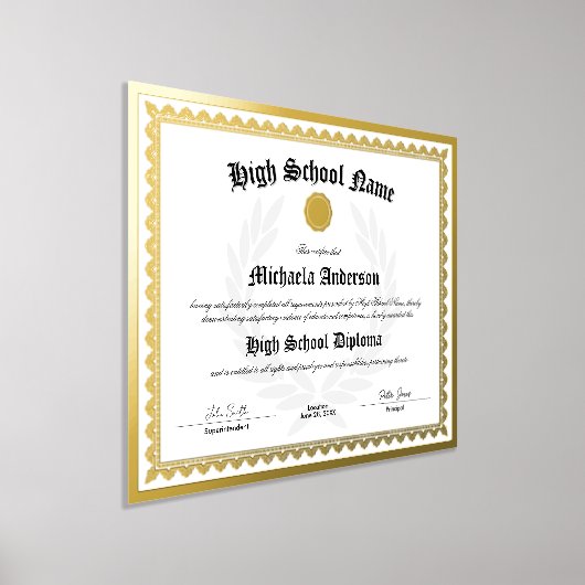 REAL FOLIE Replica High School Afstuderen Certific Folie Afdrukken (Laagn)