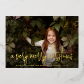 Real Folie Script & Stars kerstfeestdag foto Feestdagenkaart (Voorkant)