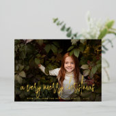 Real Folie Script & Stars kerstfeestdag foto Folie Feestdagenkaart (Staand Voorkant)