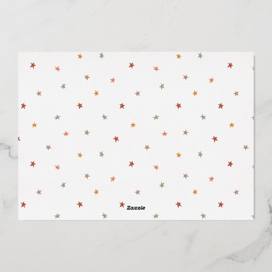 Real Folie Script & Stars kerstfeestdag foto Folie Feestdagenkaart (Achterkant)