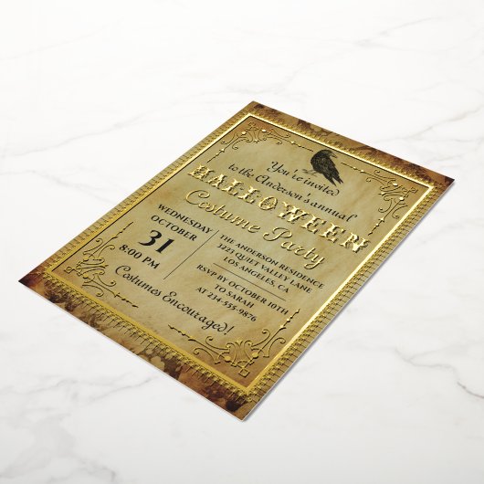 Real Folie Spooky  Gothic Halloween Party Folie Uitnodiging (Gedraaid)