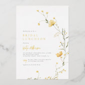 Real Folie Wildflower Boho Foto Vrijgezellenfeest Folie Uitnodiging (Voorkant)