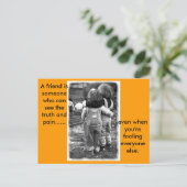 real_friends, Een vriend.. Briefkaart (Staand voorkant)