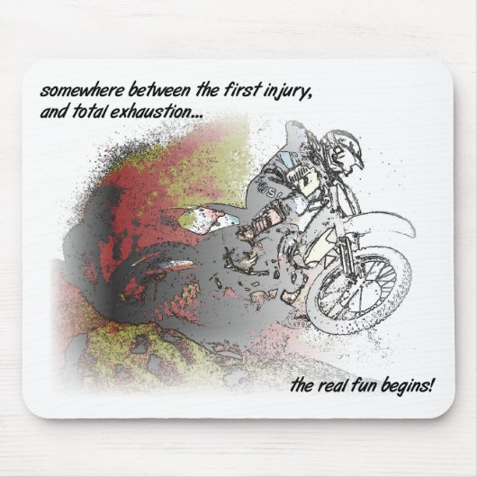 Real Fun Dirt Bike Motocross Mousepad Muismat (Voorkant)