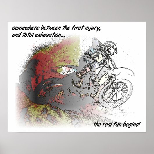 Real Fun Dirt Bike Motocross Print Poster (Voorkant)