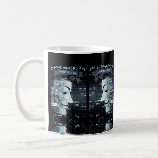 Real Gamers zijn beschermd Koffiemok (Links)