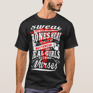Real Girl wordt verpleegster die bloedstolsels ver T-shirt