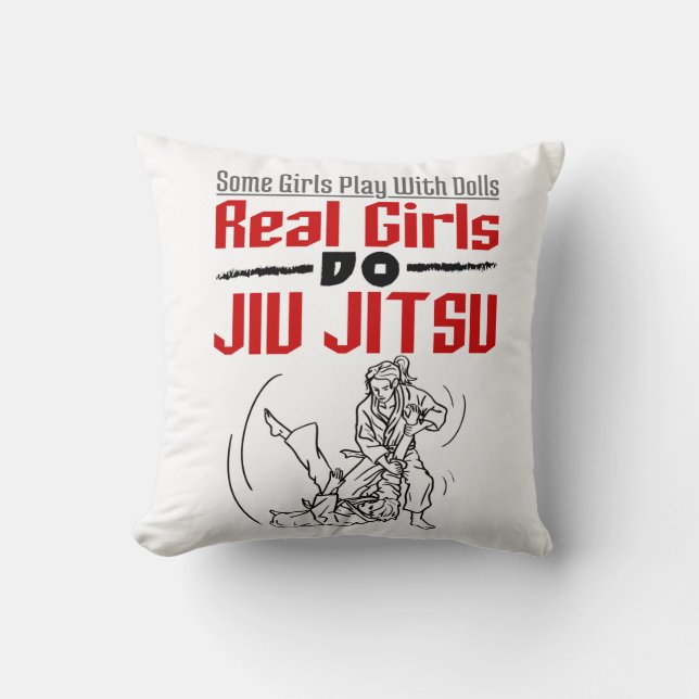 Real Girls Do Jiu Jitsu BJJ Jiujitsu Women Kussen (Voorkant)