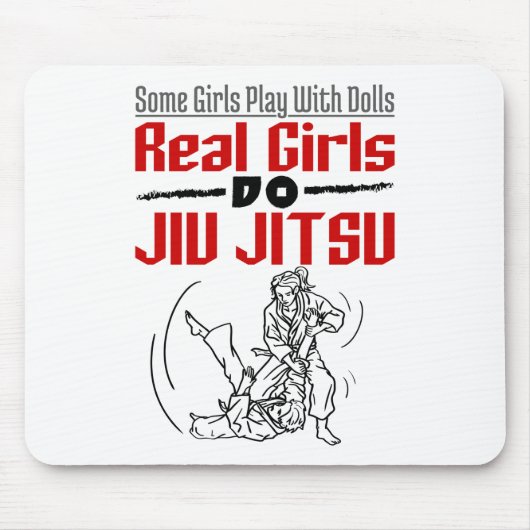 Real Girls Do Jiu Jitsu BJJ Jiujitsu Women Muismat (Voorkant)