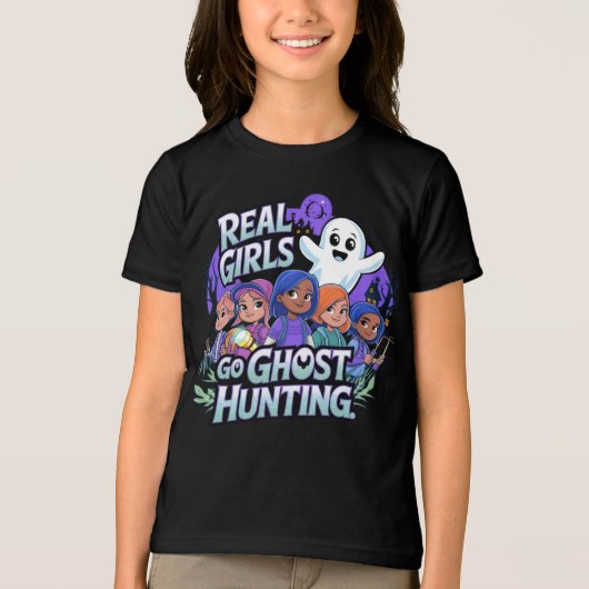 Real Girls Go Ghost Hunting Tri-Blend Shirt (Voorkant)