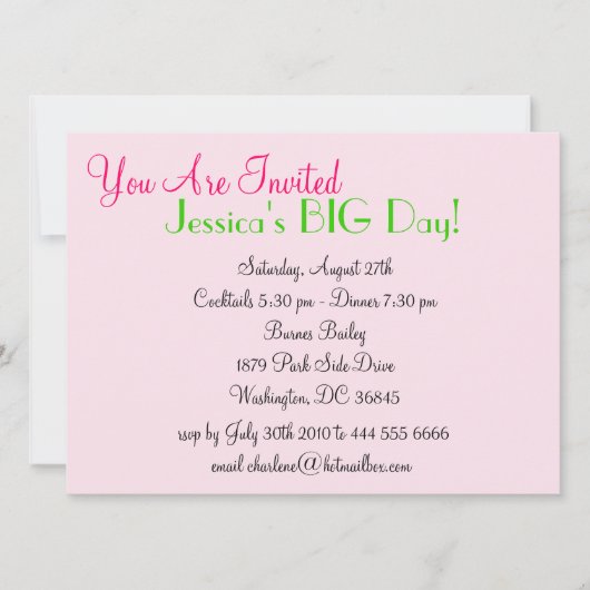 Real  Girls Life Invitation Kaart (Voorkant)