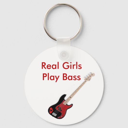 Real Girls Play Bass Sleutelhanger (Voorkant)
