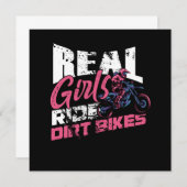 Real Girls Ride Dirt Bikes Motorcycle Gi Kaart (Voorkant / Achterkant)