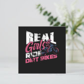 Real Girls Ride Dirt Bikes Motorcycle Gi Kaart (Staand voorkant)