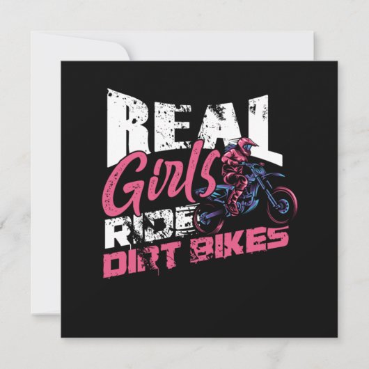 Real Girls Ride Dirt Bikes Motorcycle Gi Kaart (Voorkant)