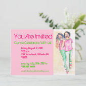 Real  Girls ]Uitnodiging Kaart (Staand voorkant)