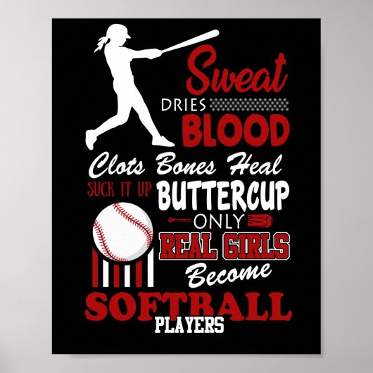 Real Girls worden Softball-cadeau voor spelers Poster (Voorkant)