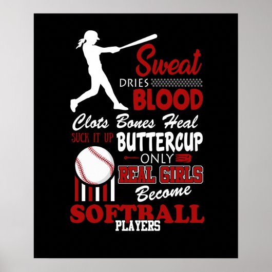 Real Girls worden Softball-cadeau voor spelers Poster (Voorkant)