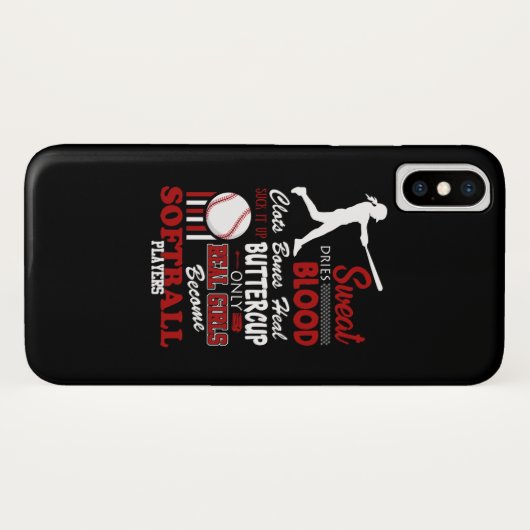 Real Girls worden Softball-speelfilms Case-Mate iPhone Case (Achterkant (horizontaal))