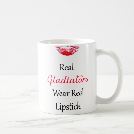 Real Gladiators Draag Rode Lipstick Koffiemok (Rechts)