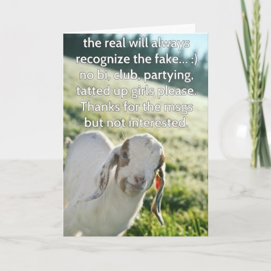 Real Goat greeting card Kaart (Voorkant)